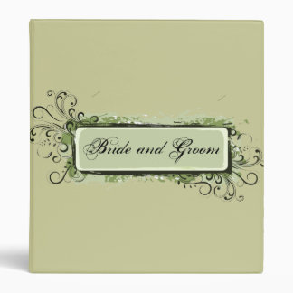 Green Abstract Floral Wedding Binder