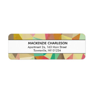 Green Abstract Geometric Address Label