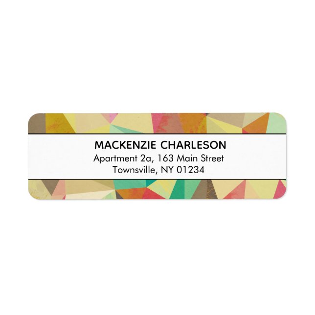 Green Abstract Geometric Address Label (Front)