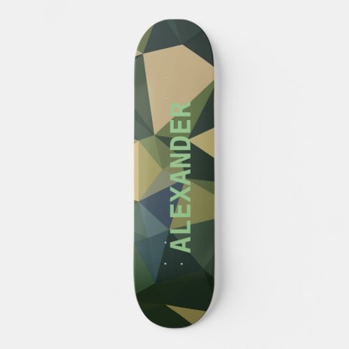 Green Abstract geometric  Personal Skateboard