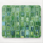 Green Abstract Glass Mouse Pad