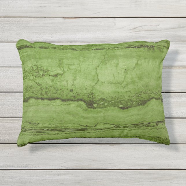 Green abstract Granite stone marble pattern Outdoor Pillow (Front)