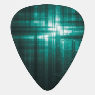 Green abstract guitar pick
