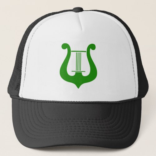 Green Abstract Irish Harp Trucker Hat