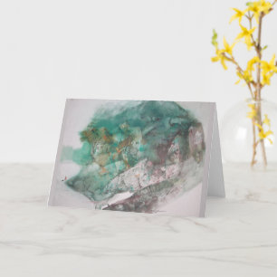 Green Abstract Landscape Greeting Card