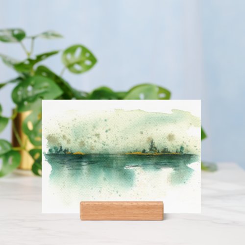 Green Abstract Landscape Watercolor Print Holder
