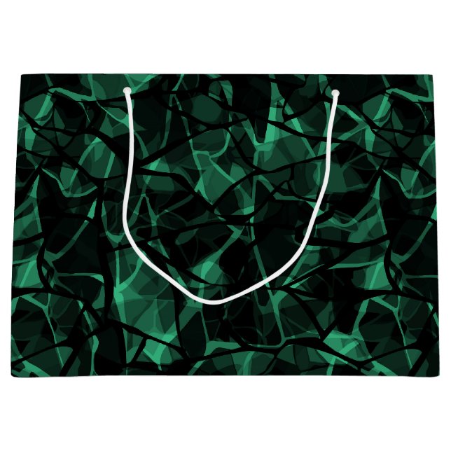 green abstract large gift bag (Front)