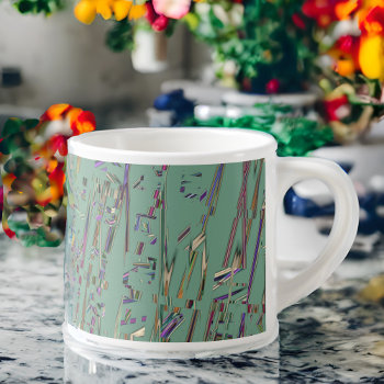 Green Abstract Lines Espresso Mug by Gingezel at Zazzle
