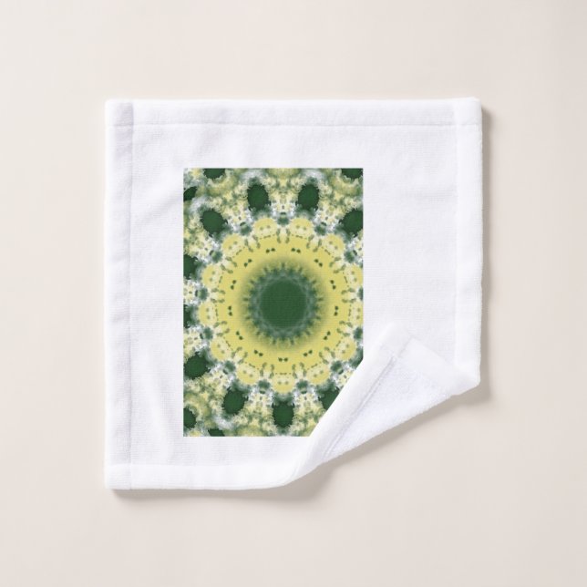 Green Abstract Mandala | Nature Inspired towel (Wash Cloth)