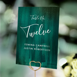 Green abstract modern art table written number table number