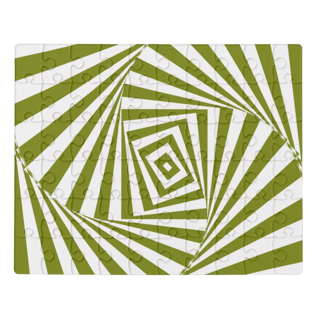 Green Abstract Optical Illusion Jigsaw Puzzle  (Puzzle Horizontal)