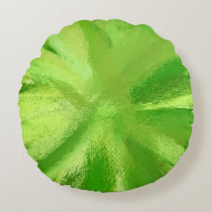 Green Abstract Painting Art Round Pillow