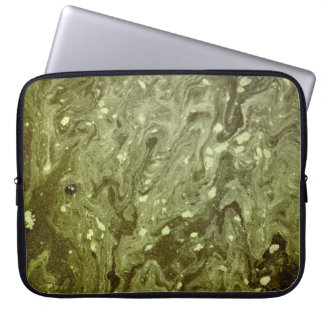 Green abstract painting laptop sleeve