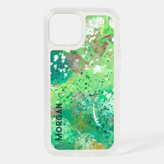 Green Abstract Painting Otterbox Case (Back)