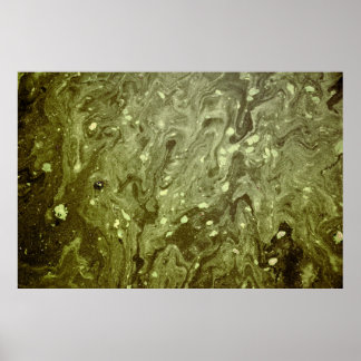 Green abstract painting poster
