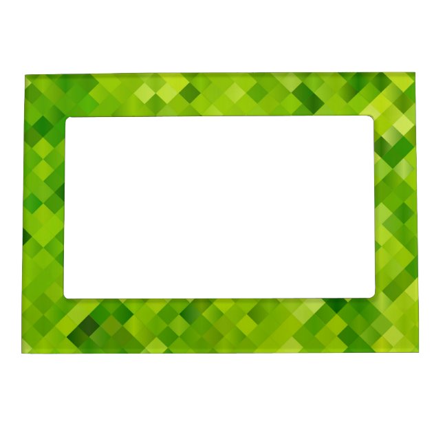 Green abstract pattern magnetic photo frame (Front)
