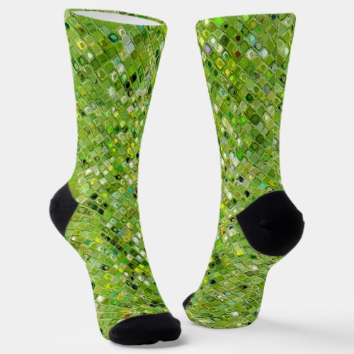 GREEN Abstract Pattern Socks