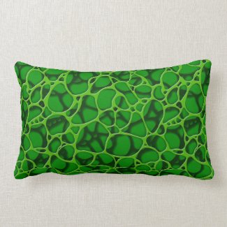 Green abstract patterns. lumbar pillow