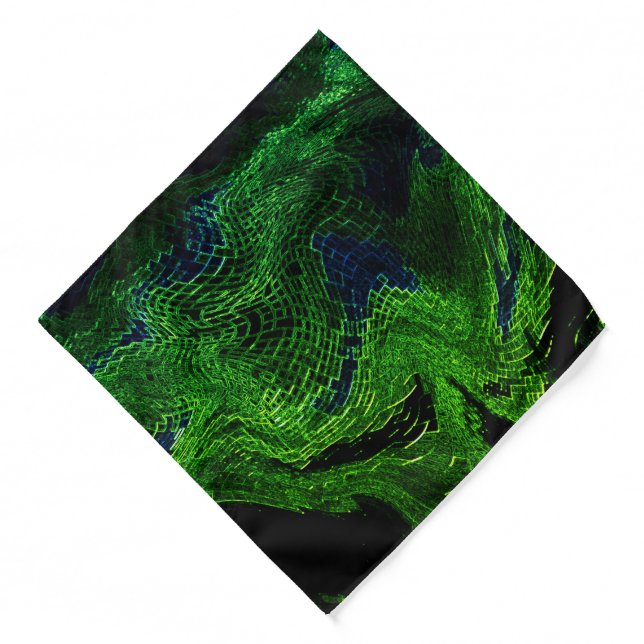 Green Abstract Pet Bandana 22" x 22" (Front)