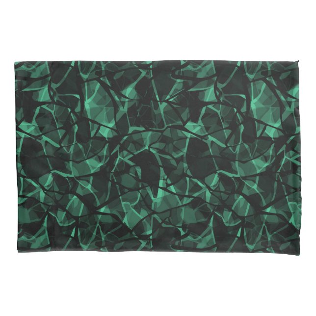 green abstract pillow case (Front)