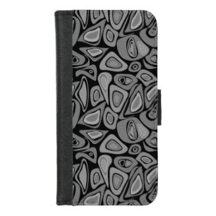 Green, abstract, retro iPhone 8/7 wallet case