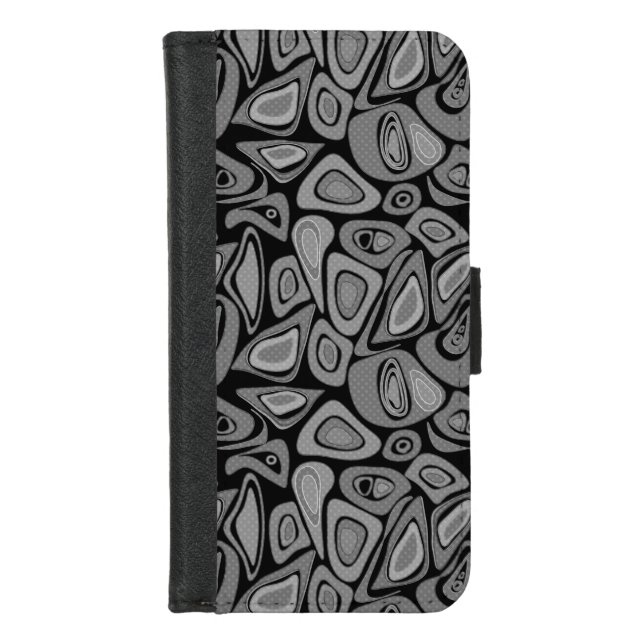 Green, abstract, retro iPhone wallet case (Front)