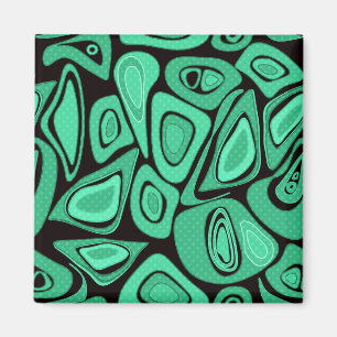 Green, abstract, retro magnet