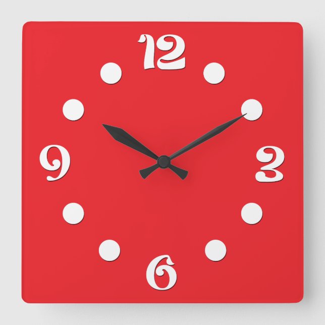 Green, abstract, retro square wall clock (Front)