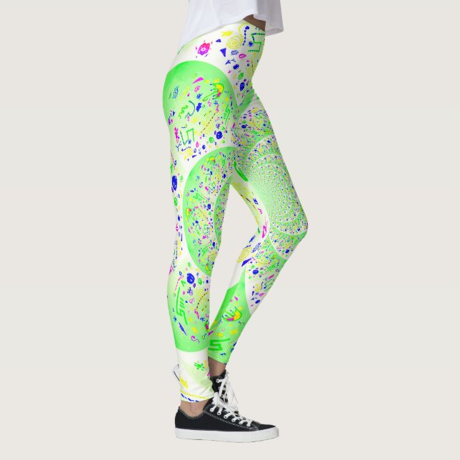 Green Abstract Spiral Leggings (Right)