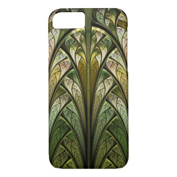 Green Abstract Stained Glass West Wind Iphone 8/7 Case by skellorg at Zazzle