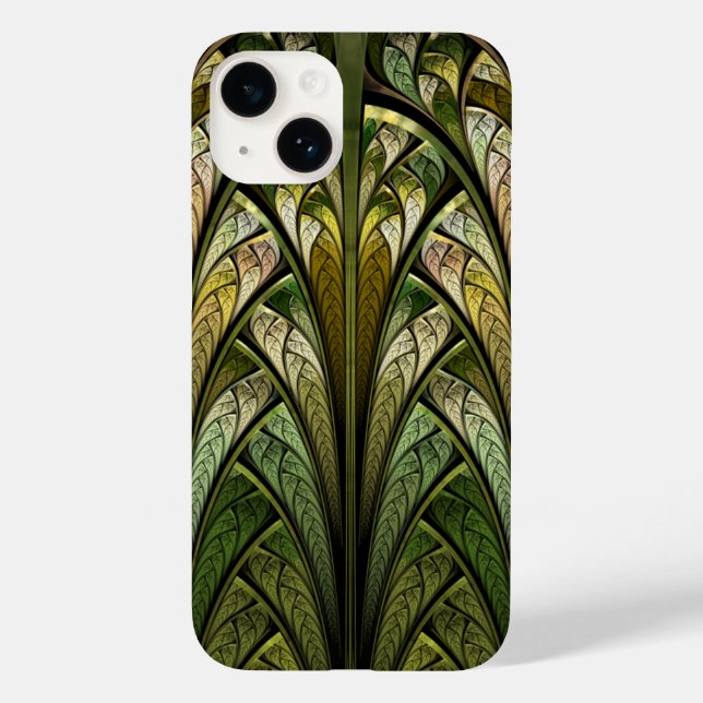 Green Abstract Stained Glass West Wind Case-Mate iPhone Case (Back)