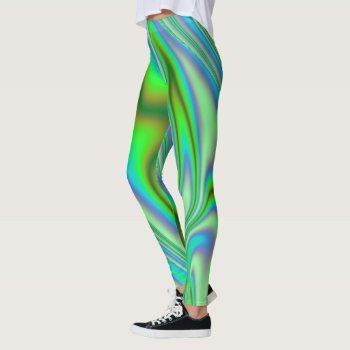 Green Abstract Swirl Leggings