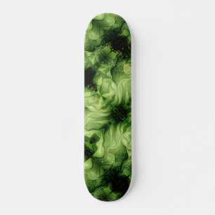 Green Abstract Swirl Skateboard