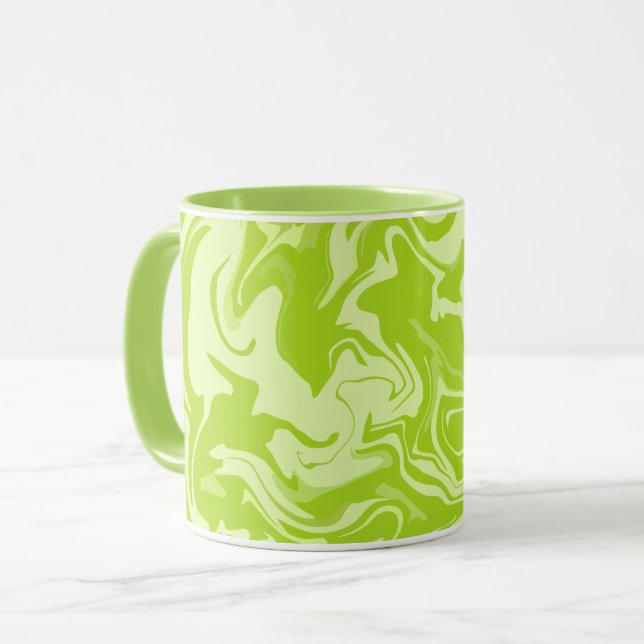 Green Abstract Swirls  Mug (Front Left)