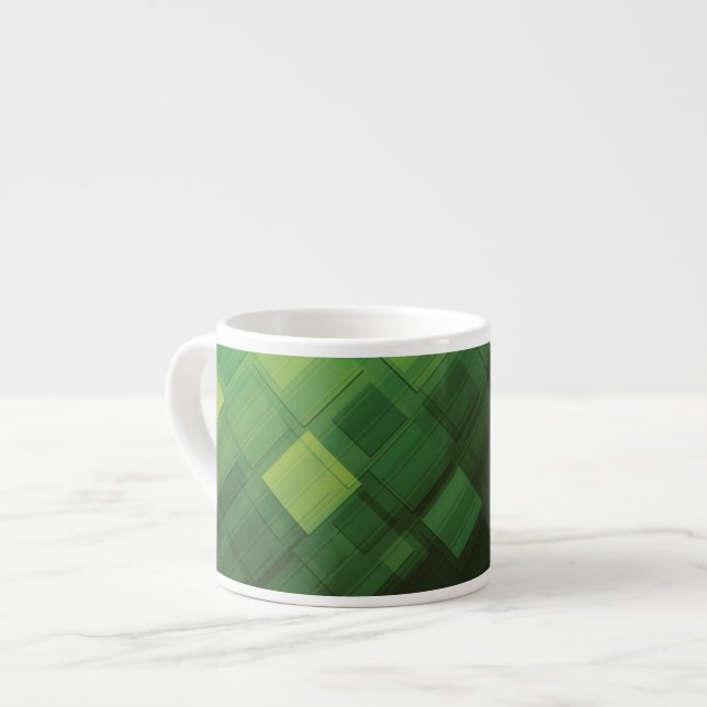 Green abstract technology design espresso cup (Front Left)