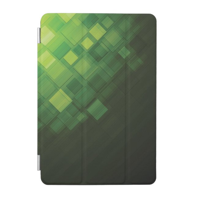 Green abstract technology design iPad mini cover (Front)