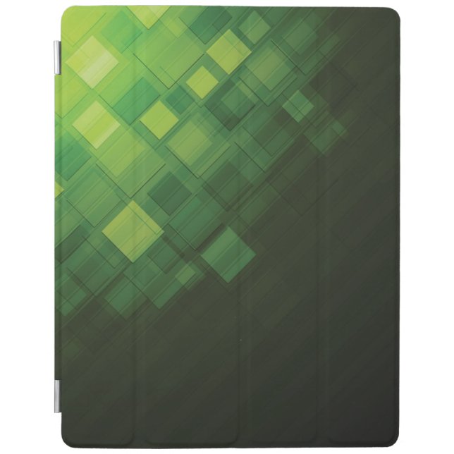 Green abstract technology design iPad smart cover (Front)