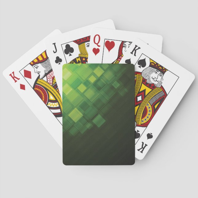Green abstract technology design poker cards (Back)