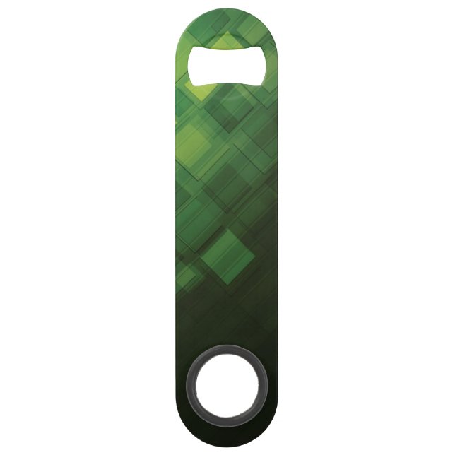 Green abstract technology design speed bottle opener (Front)