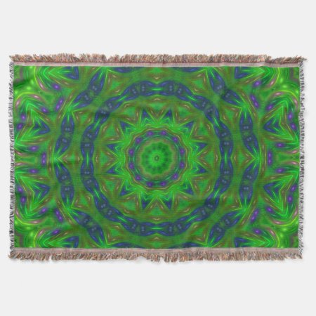Green Abstract Throw Blanket