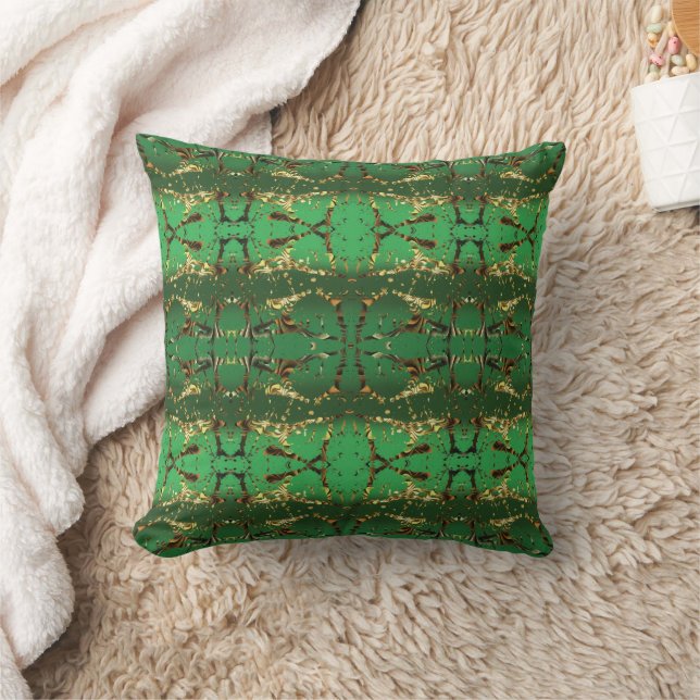 Green Abstract Throw Pillow (Blanket)