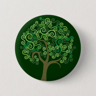 Green Abstract Tree Button