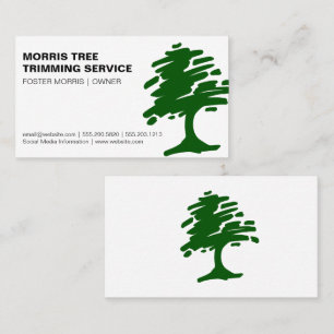 Green Abstract Tree Gardening Landscaping Business Card