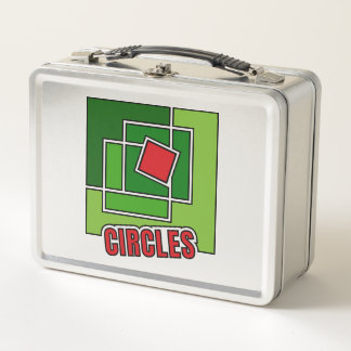 Green Abstraction with Twisted Red Square Metal Lunch Box