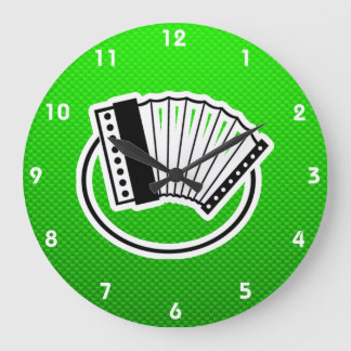 Green Accordion Large Clock