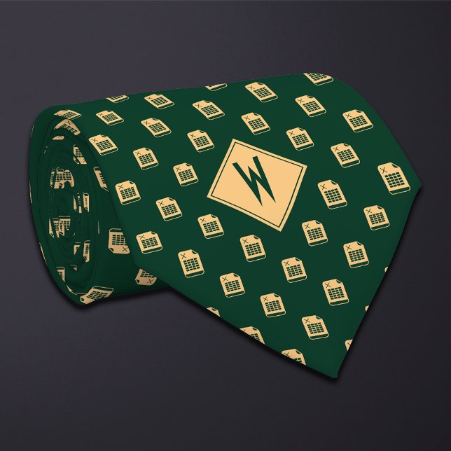 Green Accountant Spreadsheet  Neck Tie (Creator Uploaded)