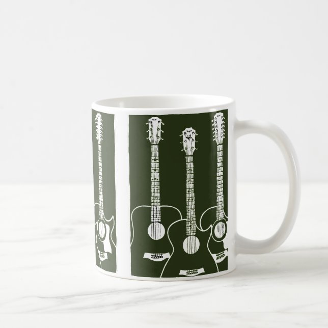 green acoustic guitars coffee mug (Right)