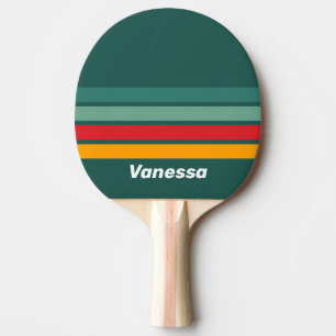 Green Across Striping with Name Ping Pong Paddle