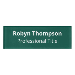 Green Acrylic Name Tag Magnetic 3x1 Professional