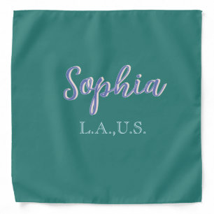 GREEN add name girl boss text PURPLE elegant Bandana